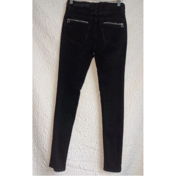Rag & Bone Black Lace Up Gia Skinny Jeans Size 24 - Picture 2 of 12